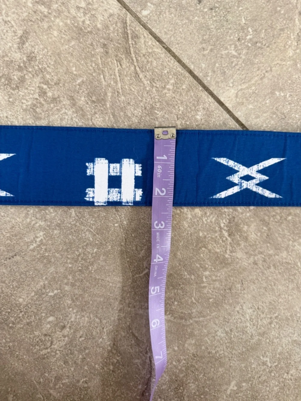 Vintage Samantha Sung Wide Canvas Waist Belt Gorgeous Blue White Sz 4 37